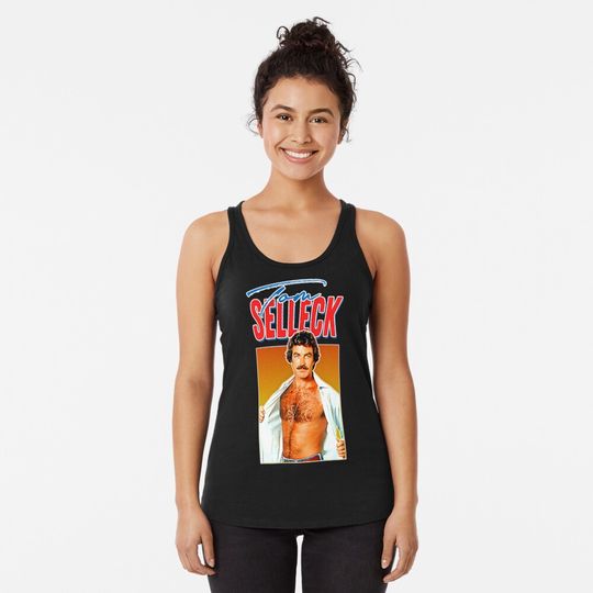 Retro Tom Selleck Racerback Tank Top