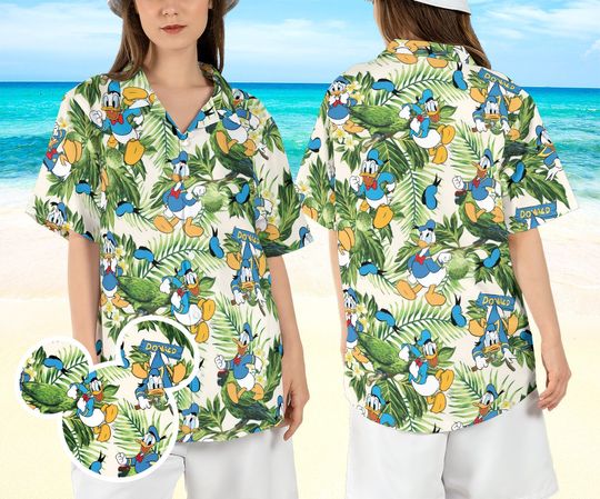 Donald Duck Tropical Hawaiian Shirt, Cartoon Duck Summer Hawaii Shirt