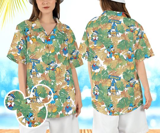 Donald Duck Hawaiian Shirt, Duck Disneyland Summer Hawaii Shirt