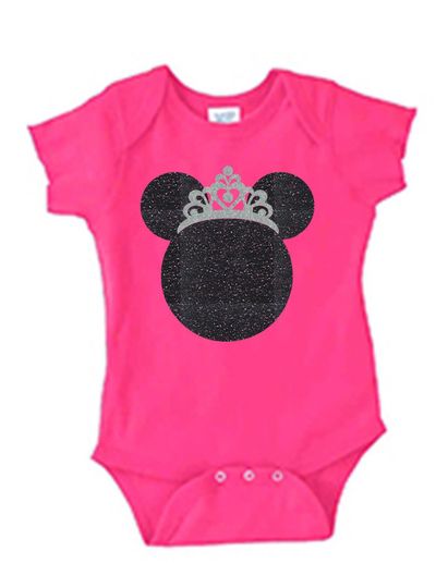 Disney Princess baby outfit. Bodysuit made with silver