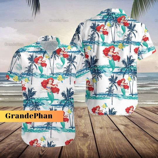 The Little Mermaid Ariel Hawaiian Shirt, Ursula Beach Hawaiian