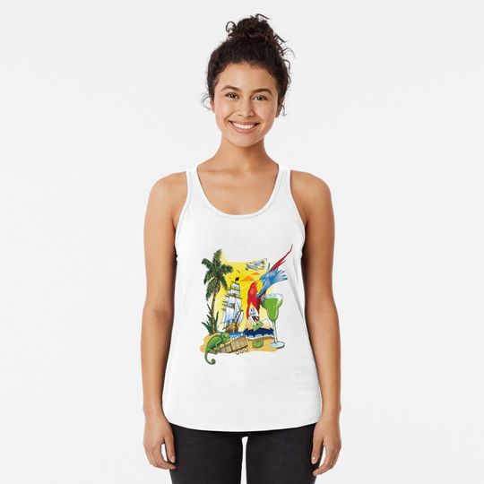 Jimmy Buffett designs tughic portir Racerback Tank Top