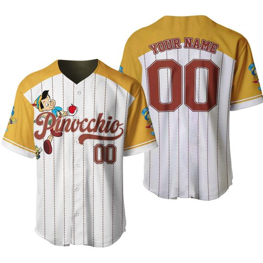 Disney Pinocchio Happy Baseball Jersey
