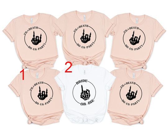 Bachelorette Party Shirts, Fun And Edgy Ride Or Die Til Death Do Us Party Shirt For Bachelorette, Bridal Party Shirt, Team Bride Shirt