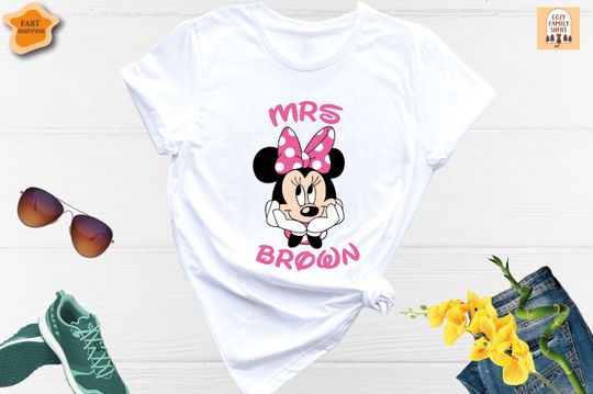 Custom Minnie Mrs Shirt, Engagement Shirt, Disney Bachelorette Party Shirt