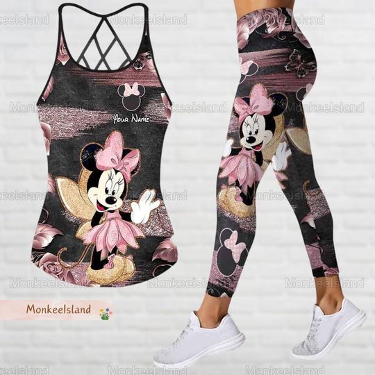 Minnie Mouse Tank Top, Disney Minnie Leggings, Mouse Tank Top