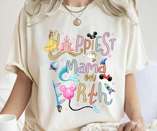 Disney Happiest MAMA On Earth Mothers Day Shirt, Disney Princess Tee