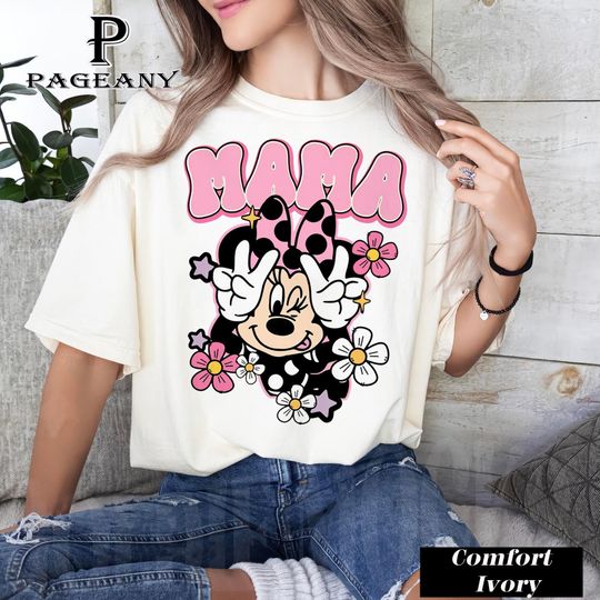 Disney Mama Minnie Mouse Flower, For Disney 2024  Shirt, Gifts for Mom, Mother's Day Gifts