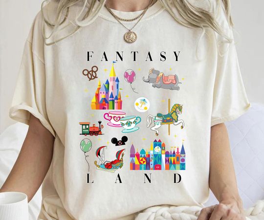 Disney Fantasyland Icons T-Shirt, Disney Epcot Family Matching Shirt