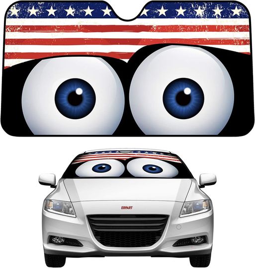 Eyes American US Flag Reflective Sunshade
