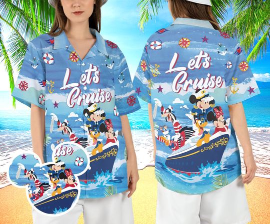 Mickey & Friends Lets Cruise Hawaiian Shirt, Cruise Summer Hawaii Shirt