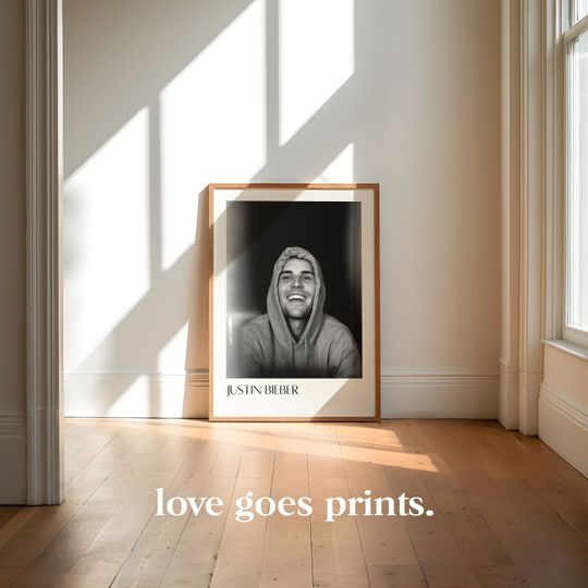 JUSTIN BIEBER POSTER  Instant Download  Music Art Poster  Wall Art  Pop Music Poster
