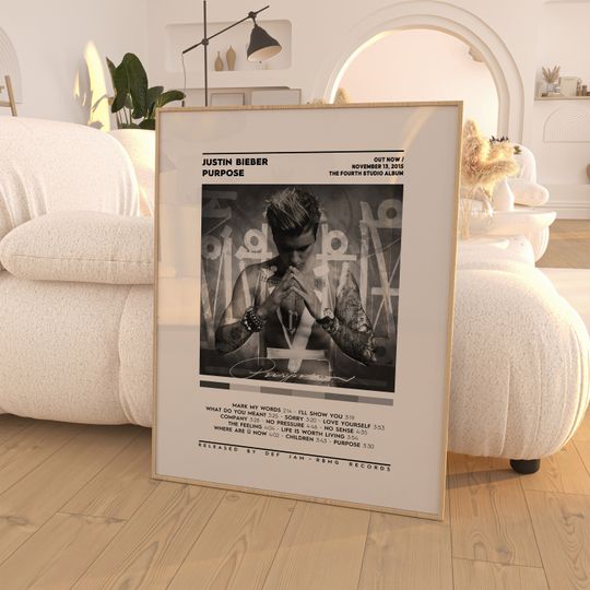 Justin Bieber - Purpose Album Poster / Album Cover Poster / Room Decor / Music Gifts / Justin Bieber Album