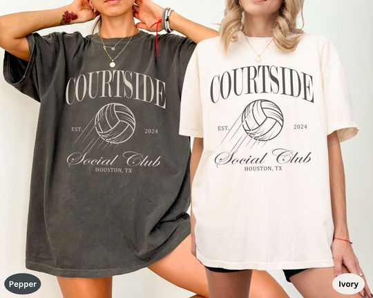 Custom Courtside Soociial Clubb Volleyball Tshirt, Mothers Day Gift For Volleyball Mom, Volleyball Lover Shirt, Game Day Volleyball Team TShirt