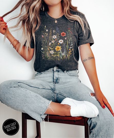 Discover Wildflower T-Shirt, Wild Flower Meadow Cottagecore Aesthetic