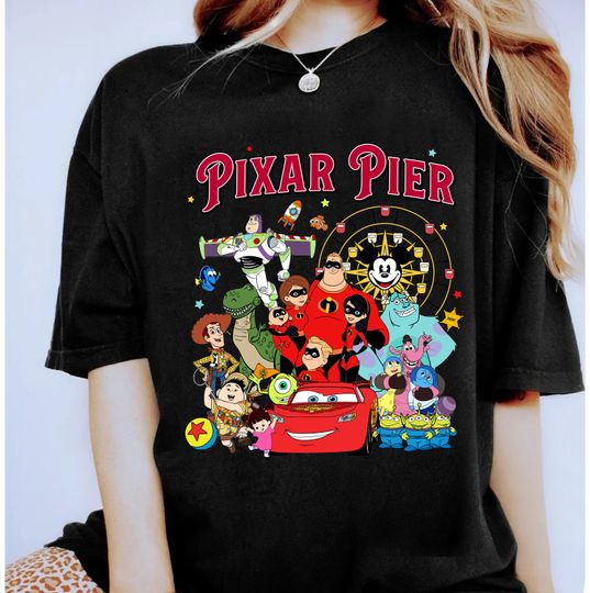 Vintage Meet Me at Pixar Pier Disney Pixar Characters Shirt, Disney Pixar Fest 2024 T-shirt, Pixar Fest Shirt