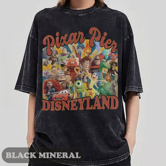 Vintage Meet me at Pixar Pier Disney Pixar characters shirt, Disneyland Pixar Fest 2024 Shirt