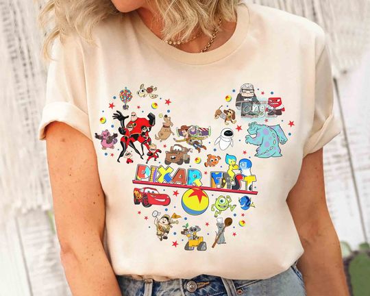 Disney Pixar Fest 2024 Characters T-shirt,  Pixar Pals Playtime Party, Disneyland Resort Trip