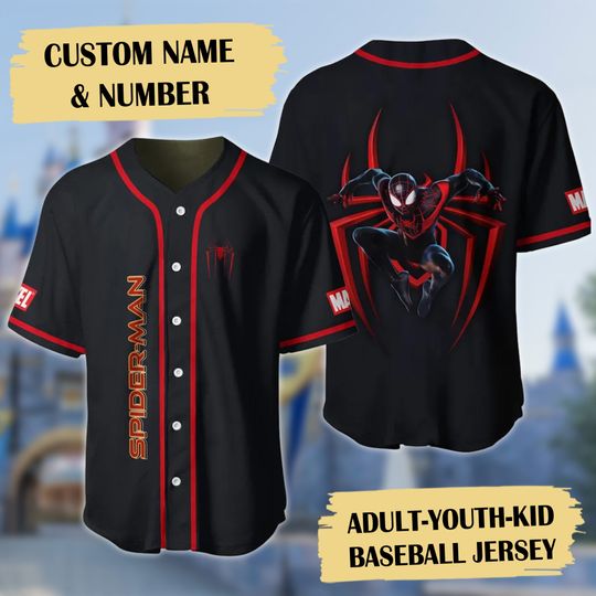 Personalized Spider Superhero Baseball Jersey, Comics Hero
