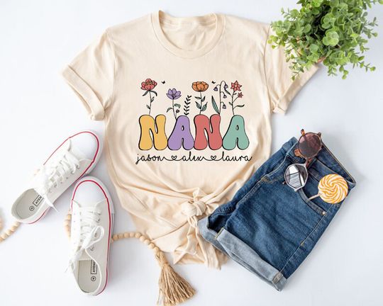 Grandma's Garden Custom Grandkids Names Shirt, Mother's Day Mimi Shirt