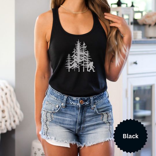 Funny Sasquatch Women Racerback Tank ,Hiking Shirt,Unique Birthday Gift