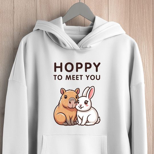 Rabbit Hoodie, Cute Rabbit, Gift for her,  Gifts for Animal Lovers, Minimalist Clothing