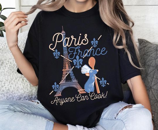 Disney Ratatouille Remy Paris France Poster T-Shirt, Disneyland Trip Family Matching Outfits Shirt