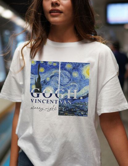 Van Gogh Starry Night T-Shirt,Van Gogh T Shirt ,Aesthetic Art Shirt, Fine Art Tee,Starry Night Shirt ,Art T Shirt