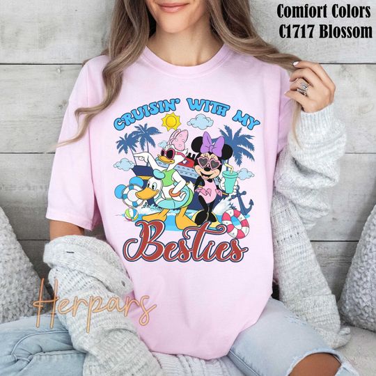 Disney Cruise Line Minnie and Daisy Cruisin With My Bestie T-shirt, Family Cruise Vacation Gift