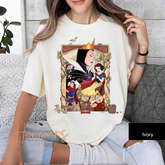 Retro 90s Disney Snow White Shirts, Retro Snow White and The Seven Dwarfs Shirt