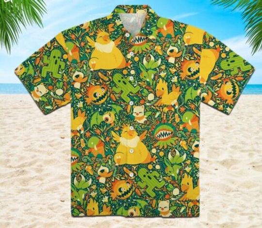 Final Fantasy Button Up Hawaiian Shirt, Summer Party Hawaiian Shirt