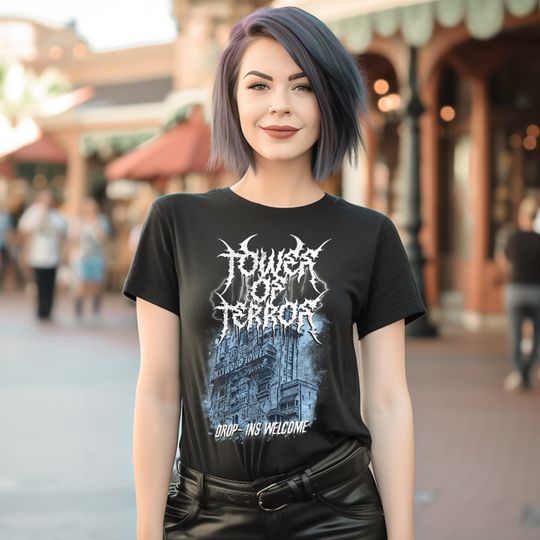 Tower of Terror Metal Shirt: Unisex Disney Goth Punk Tee Deathmetal Halloween