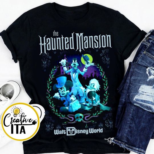Disney the Haunted Mansion shirt, Disney world Halloween shirt, Mickey & friends Hitchhiking ghost shirt