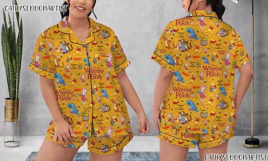 Disney Winnie The Pooh Pajamas Short Set, Winnie The Pooh Pajamas Set