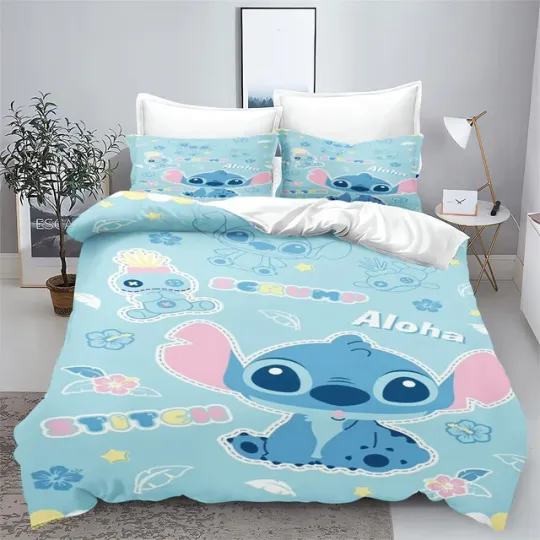 Disney Lilo & Stitch Bedding Set, 3D Children Bedding Set