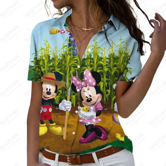 Discover Disney Funny Mickey and Minnie Hawaiian Shirt, Disney Summer Shirt