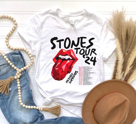 The Rolling Stones Hackney Diamonds Tour 2024 Schedule List T-Shirt, Rolling Stones 2024 Hackney Diamonds Tour Shirt