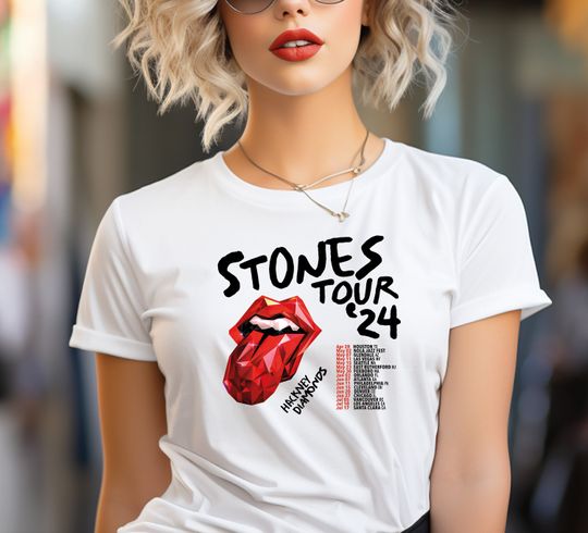 The Rolling Stones Hackney Diamonds Tour 2024 Schedule List T-Shirt | Rolling Stones 2024 Hackney Diamonds Tour Shirt