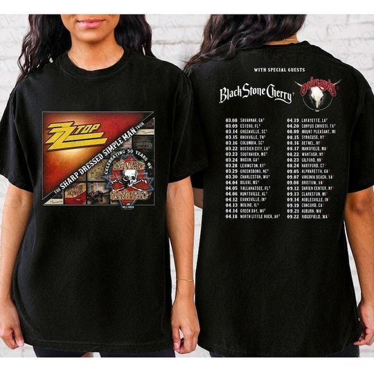 Lynyrd Skynyrd ZZ Top Tour 2024 Shirt, Sharp Dressed Simple