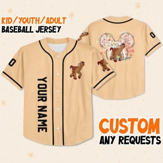 Personalize Toy Story Mickey Head Bullseye Cute, Custom Disney Baseball Jersey