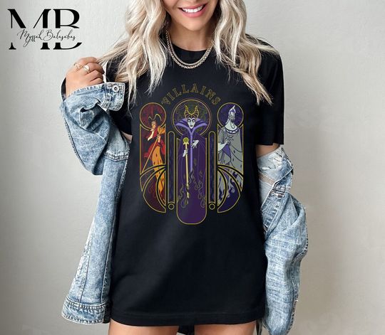 Disney Villains Jafar Maleficent Hades Flame Portrait Shirt, Disney Family Shirt