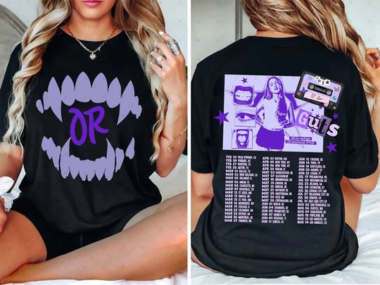 Olivia Rodrigo Guts Tour 2024 2 sides Shirt, The Guts World Tour 2024 Shirt, Olivia Rodrigo T-Shirt, Olivia Rodrigo Sweater, Guts Tour 2024