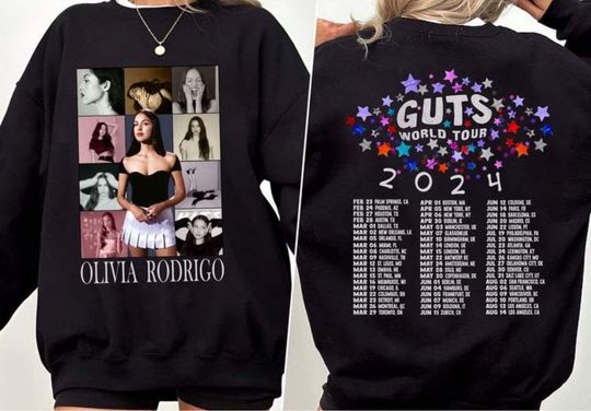 Olivia Rodrigo Guts Tour 2024 Sweatshirt, The Guts World Tour 2024 Shirt, Olivia Rodrigo T-Shirt, Olivia Rodrigo Sweater, 2024 Music Shirt