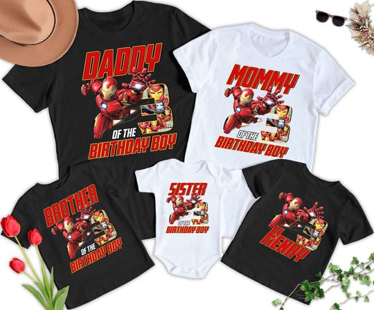 Personalized Superhero Birthday Shirt, Super Hero Party Family Shirt