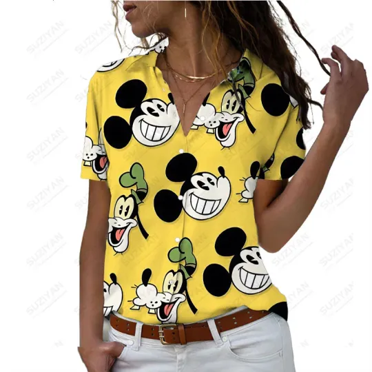Disney Funny Mickey and Pluto Hawaiian Shirt, Disney Summer Shirt