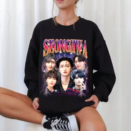 Ateez Members Bootleg Sweatshirt, Ateez World Tour T-shirt, Ateez The Outlaw shirt, Retro ATEEZ Tour Kpop Ateez Hongjoong, Mingi