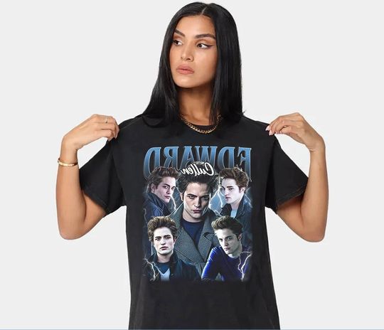 Edward Cullen Vintage 90's Tee, Robert Pattinson Fan Made Tee, Team Edward Tee, The Original Shirt, Tshirt Movie Shirt,Meme SA Timnas