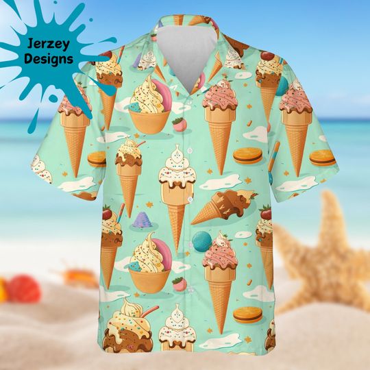 Strawberry Ice Cream Hawaiian Shirt Tropical Summer