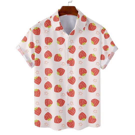 Strawberry Hawaiian Shirts For Men Women