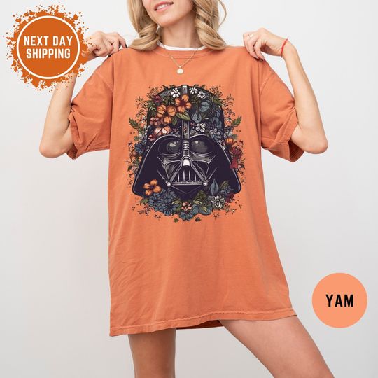 Darth Vader Floral Comfort Colors Shirt, 90s Star Wars